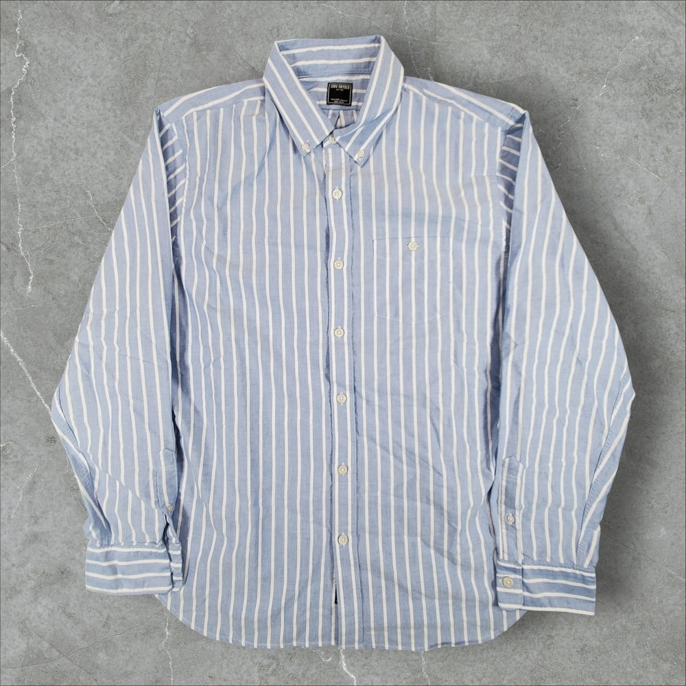 Todd Snyder Button Down Shirt Mens XXL Blue White Striped Seersucker Long Sleeve